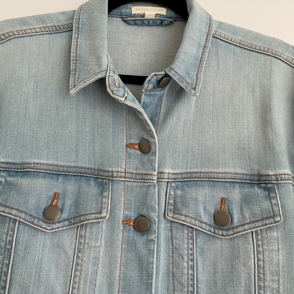 Eileen Fisher Organic Cotton Stretch Denim Jean Jacket - Petite - Picture 3 of 8